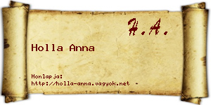 Holla Anna névjegykártya